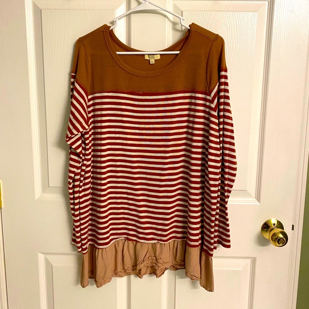 Kori Long sleeve Ruffle Tunic